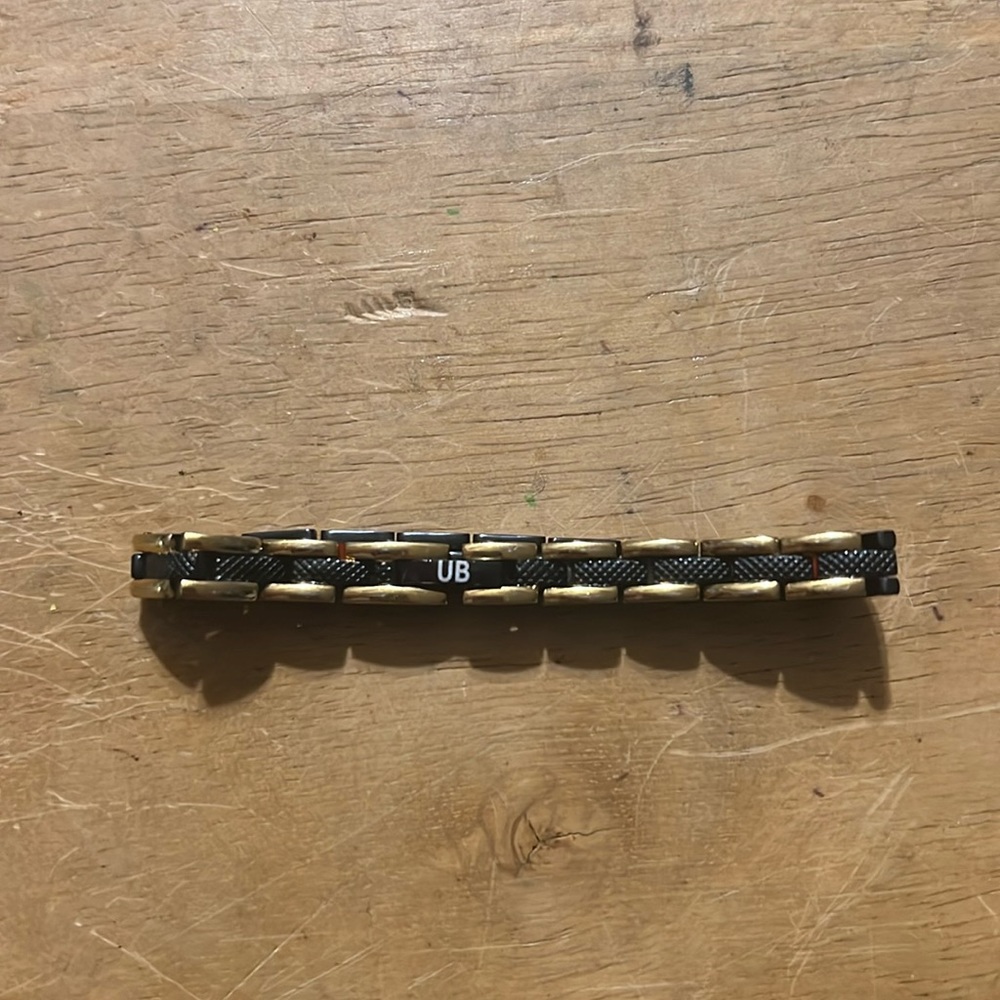 UB Ultra Band Black and Gold Tone Stainless Steel  Magnetic Bracelet